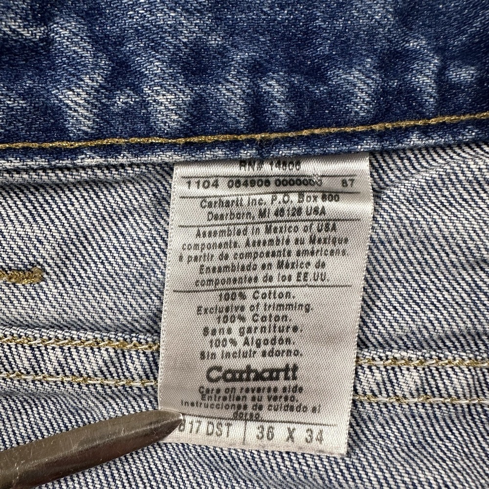 VTG Carhartt Jeans Mens 36x34 Made in USA Jeans Pants Workwear (34x33 Actual) - Picture 12 of 15